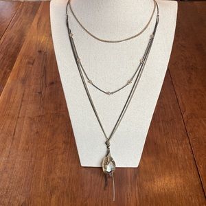 Express Gold & Black Long Necklace